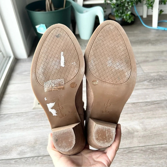 Jessica Simpson Tan Laser Cut Genuine Leather Suede Bootie - Picture 6 of 16